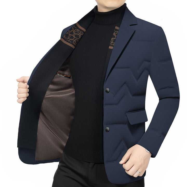 Herren Gepolstertes Business-Sakko mit gesteppter Optik und Notch-Revers – Tianoro