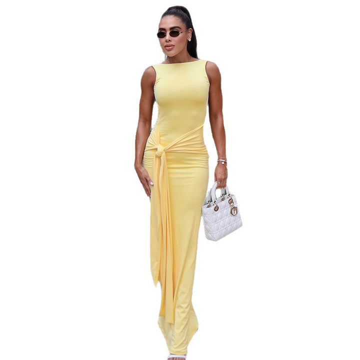 Damen Maxikleid mit raffiniertem Knoten-Design und seitlichen Cut-Outs Echo Archiv