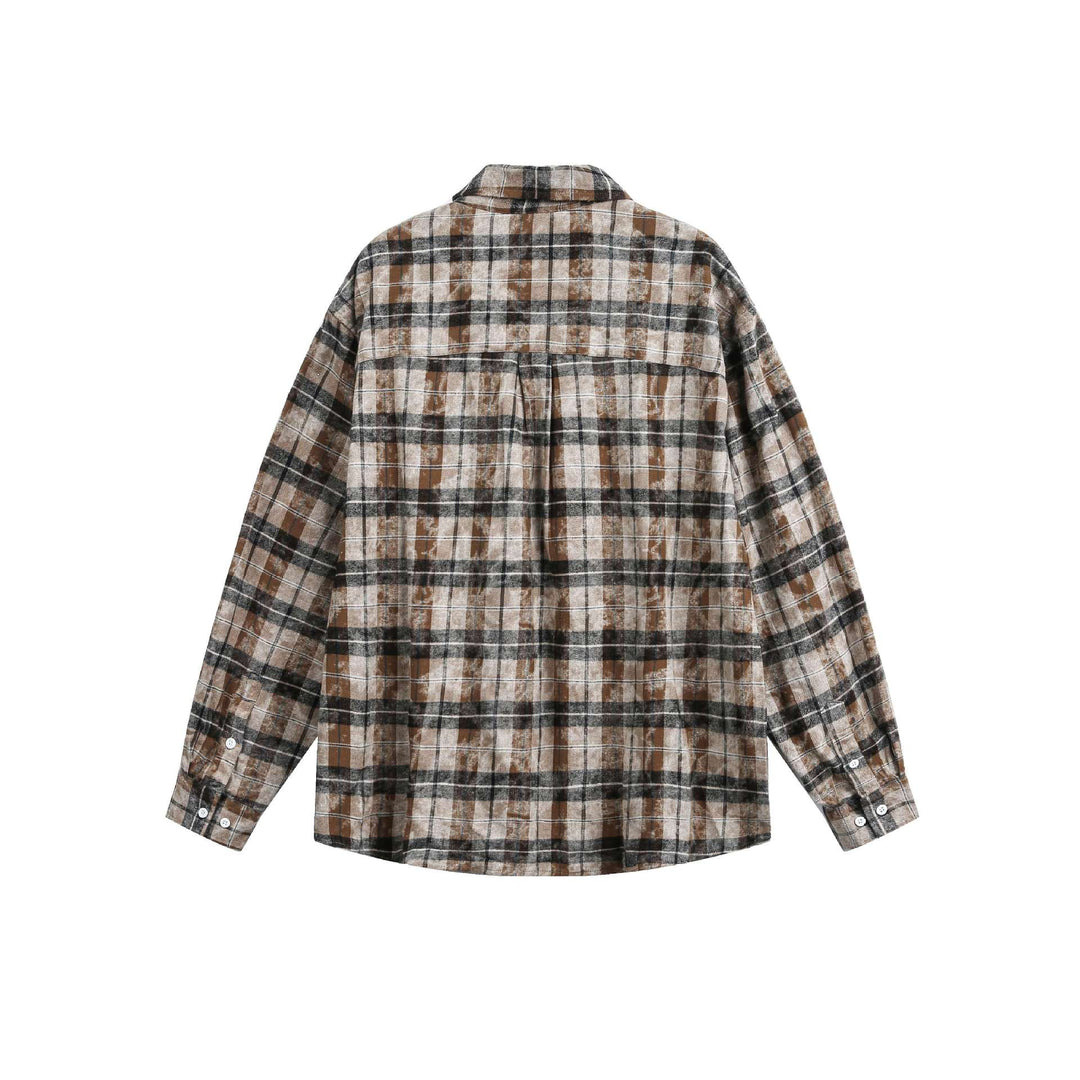 Unisex Oversize-Flanell-Hemdjacke im Boxy-Schnitt mit Brusttasche Echoarchiv