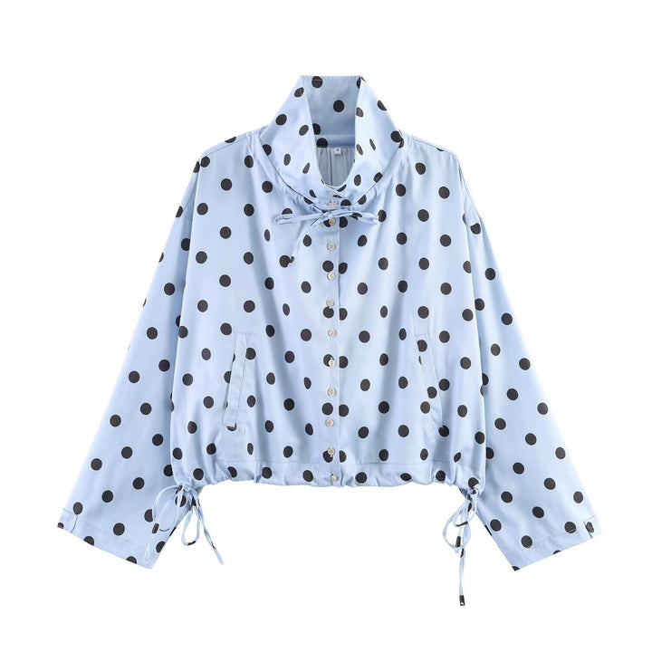 Damen Leichte Windjacke mit Stehkragen, Bindeschleife und Kordelzug Echo Archiv