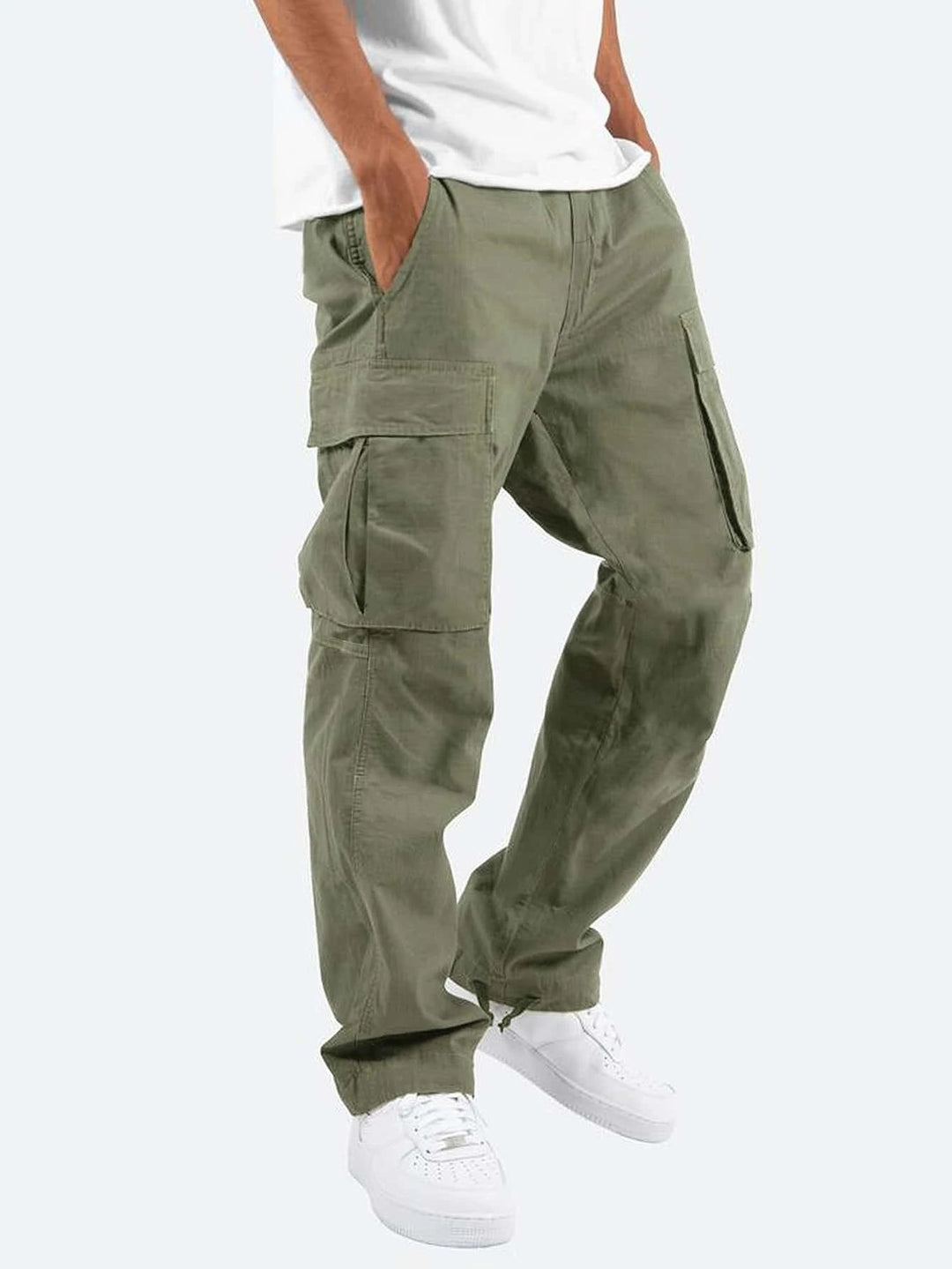 Herren nan lässige Baumwoll Cargo-Hose mit Multi-Taschen und verstellbarem Saum Echo Archiv