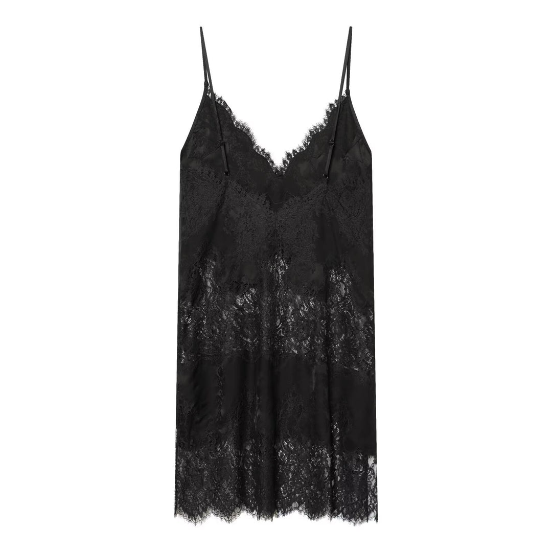 Damen Spitzen-Camisole mit verführerischem V-Ausschnitt und elegantem Spitzenbesatz Echo Archiv