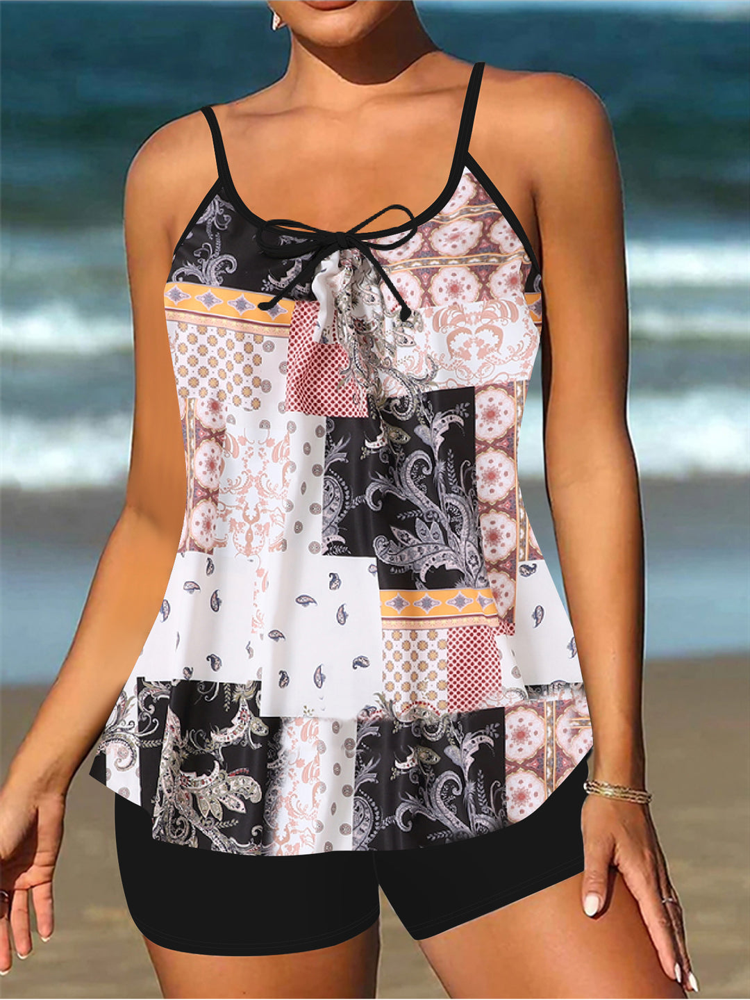 Damen lässiger Strandtop mit Shorts Echo Archiv