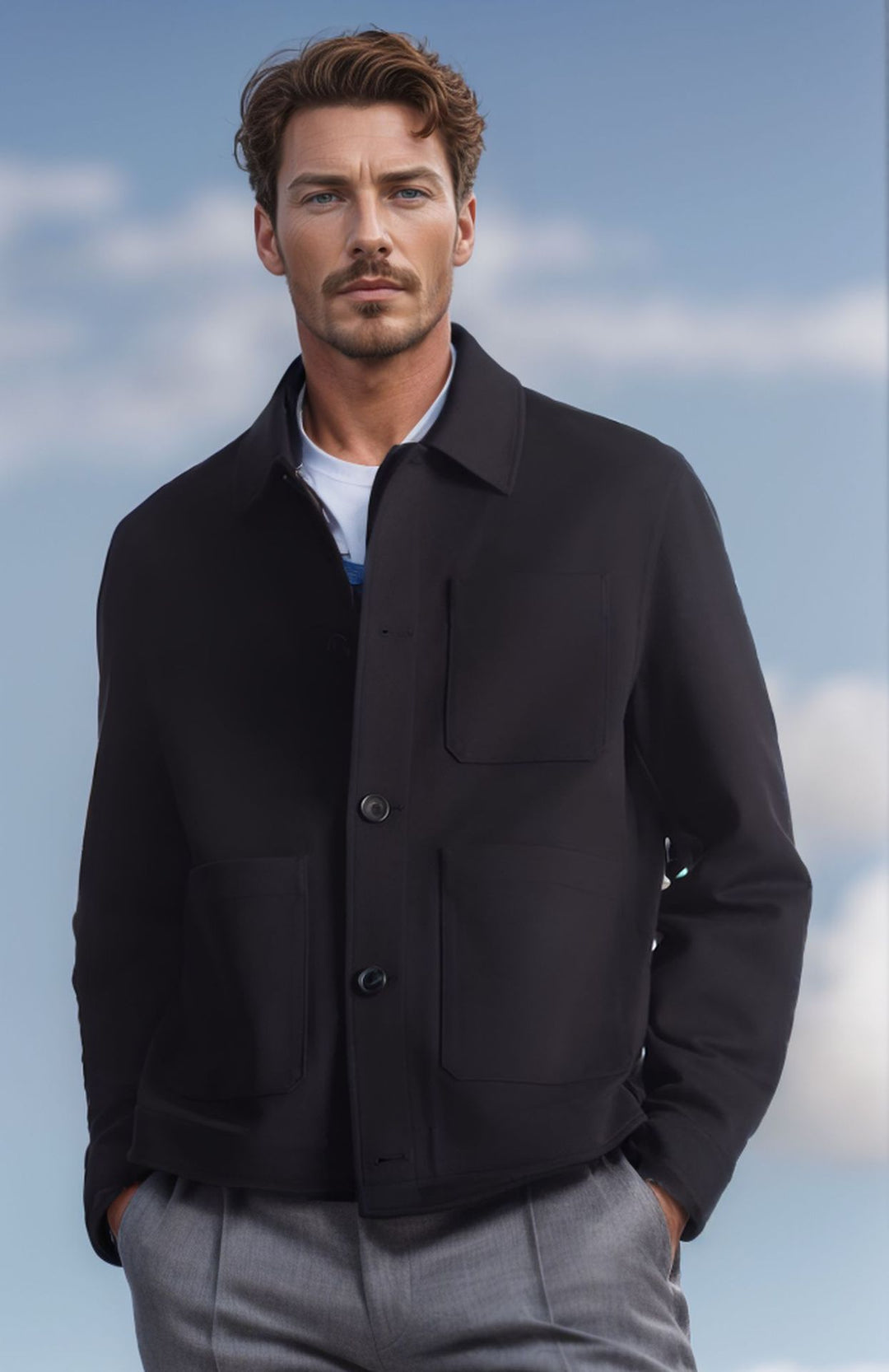 Herren modischer Utility-Casual-Jacke Echoarchiv