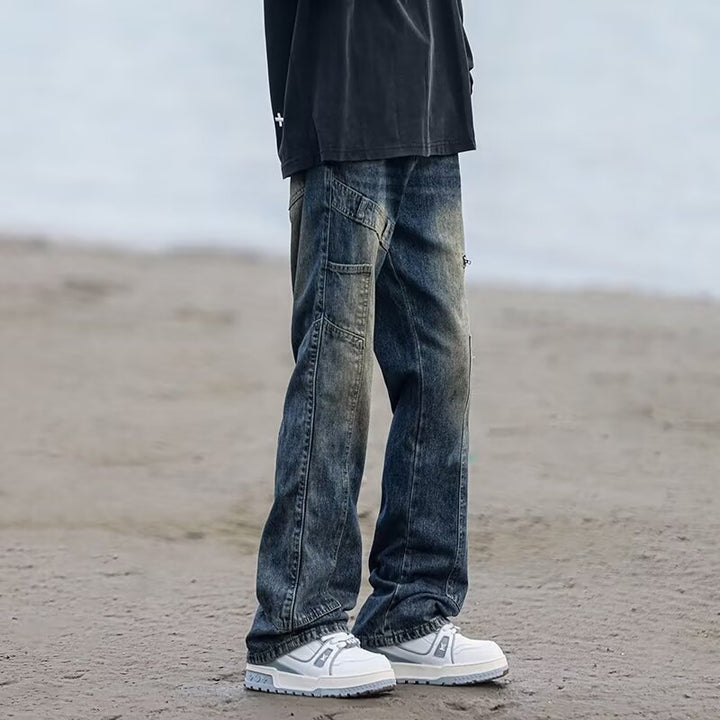 Herren Modische Cargo-Jeans mit praktischen Taschen Echoarchiv