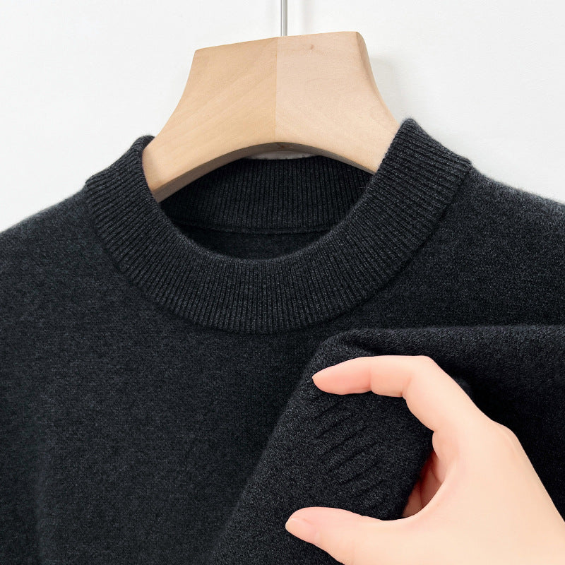 Herren feiner Rundhals-Pullover aus hochwertiger Wolle Echoarchiv