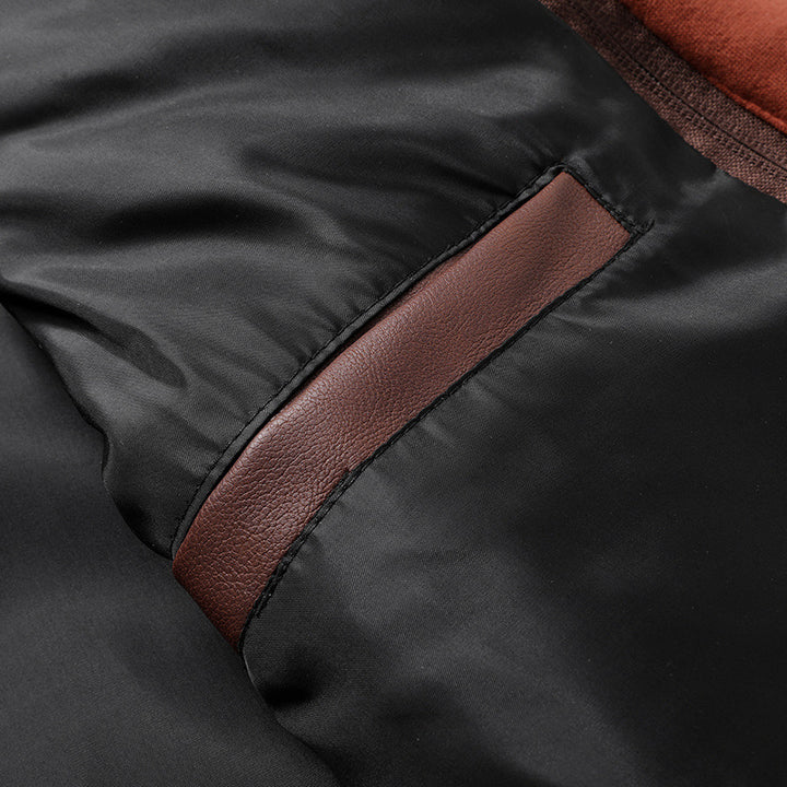 Herren stylische Kunstlederjacke mit Kapuze Echo Archiv