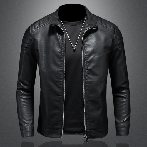 Herren Moderne Lederjacke Echo Archiv