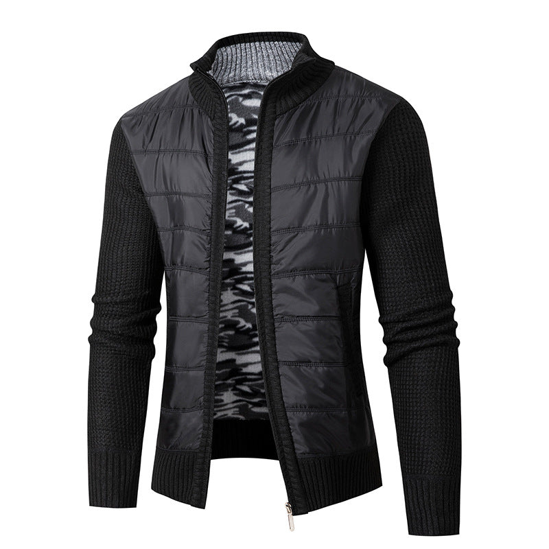 Herren modische Übergangsjacke mit modernem Stehkragen und strukturiertem Design Echoarchiv