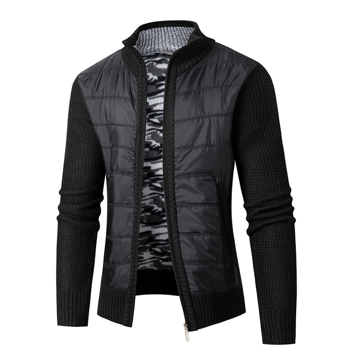 Herren modische Übergangsjacke mit modernem Stehkragen und strukturiertem Design Echoarchiv