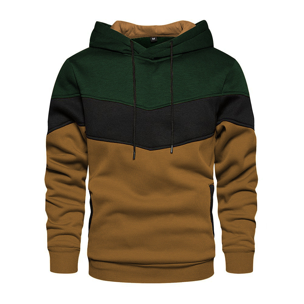 Herren modischer Kapuzenpullover mit geometrischem Farbdesign Echoarchiv