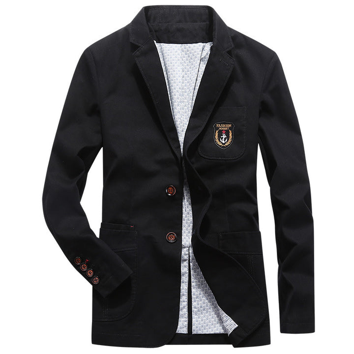 Herren Baumwoll-Canvas Sakko im Casual-Look mit Brustpatch – Tianoro