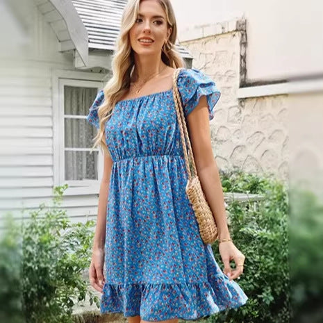 Damen lässiges Sommerkleid mit Rüschendetails Echo Archiv