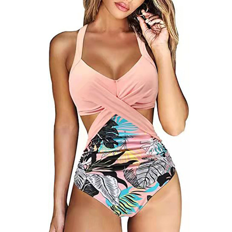 Damen Einteiler Badeanzug mit gekreuztem Design Echo Archiv