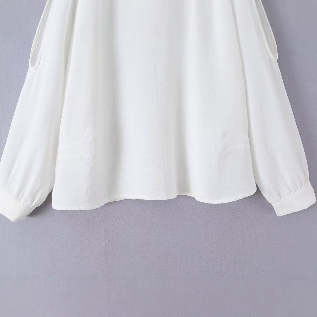 Damen Leichte Oversize-Bluse mit Cut-Out-Ärmeln und Rundhalsausschnitt Echo Archiv