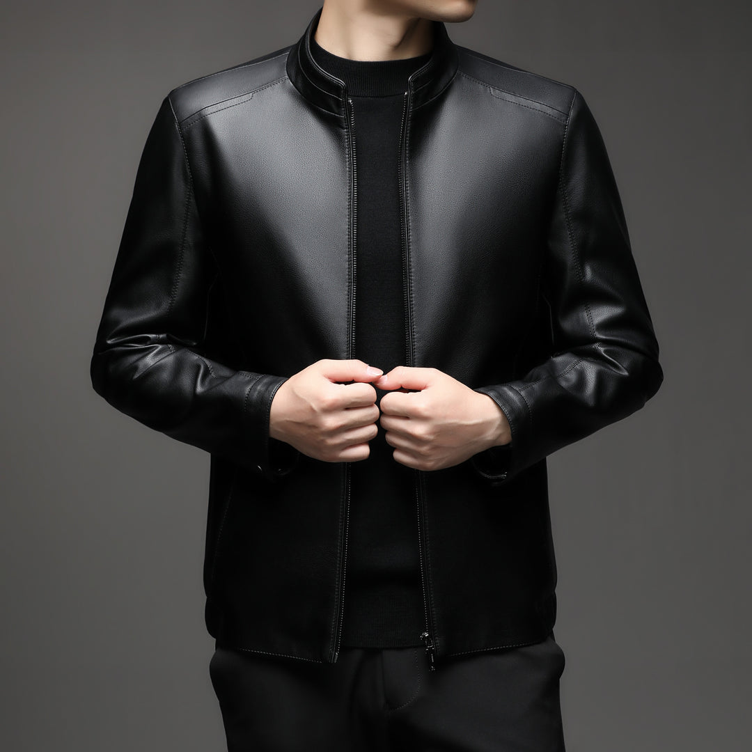 Herren Lederblouson mit weichem Fellfutter und Stehkragen Echo Archiv