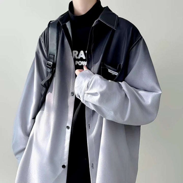 Herren Hemdjacke mit modernem Farbverlauf und praktischer Brusttasche Echoarchiv