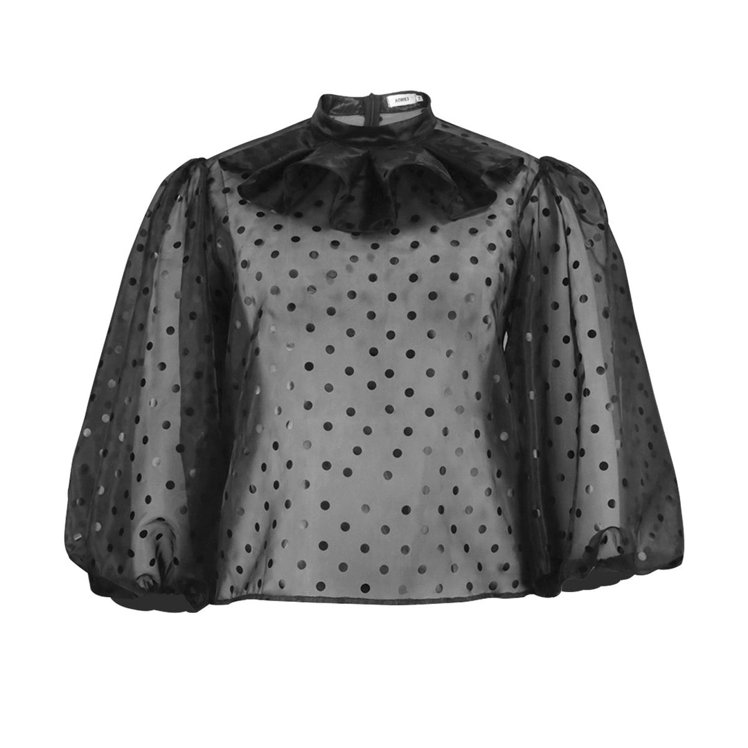 Damen Bluse mit voluminösen Puffärmeln und Polka-Dots Echo Archiv
