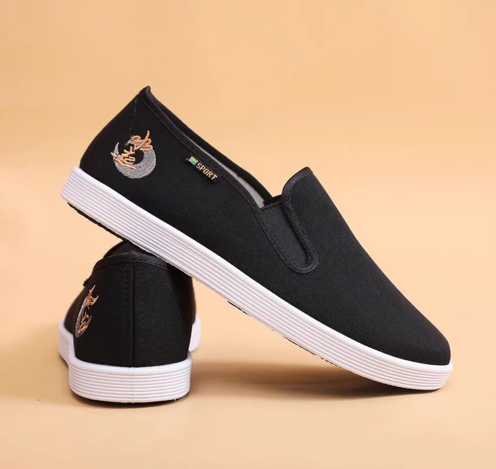 Herren Baumwoll-Slip-On mit gesticktem Motiv und rutschfester Gummisohle Echoarhiv