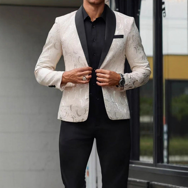 Herren Extravaganter Smoking-Blazer mit filigranem Muster Echoarchiv