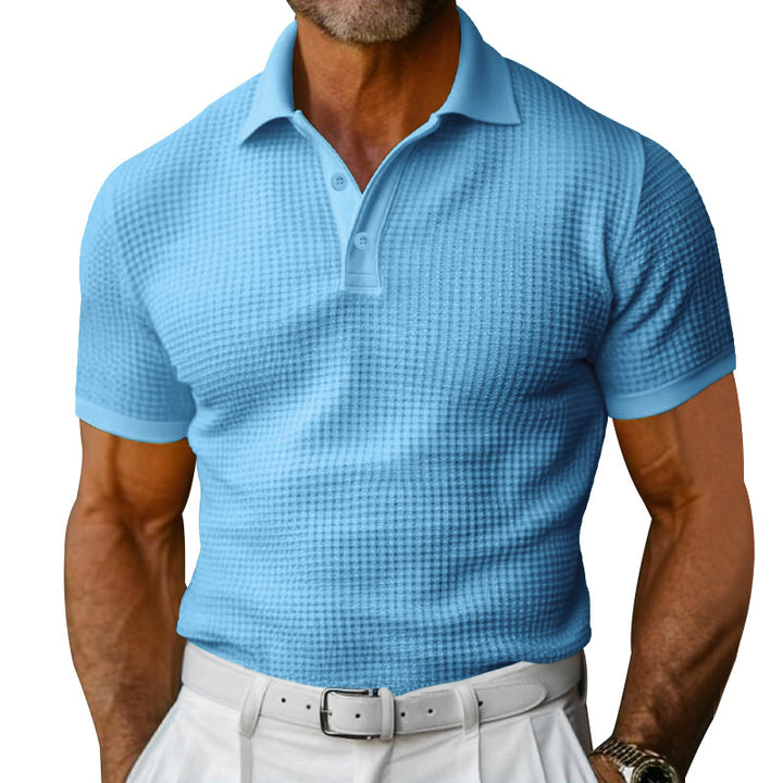 Herren Poloshirt mit strukturiertem Gewebe und modernen Knopfdetails Echoarchiv
