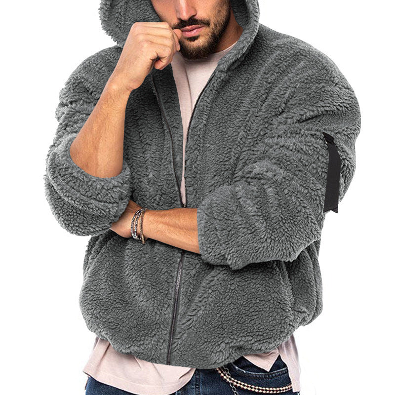 Herren Fleecejacke mit Kapuze und weich strukturiertem Innenfutter Echoarchiv