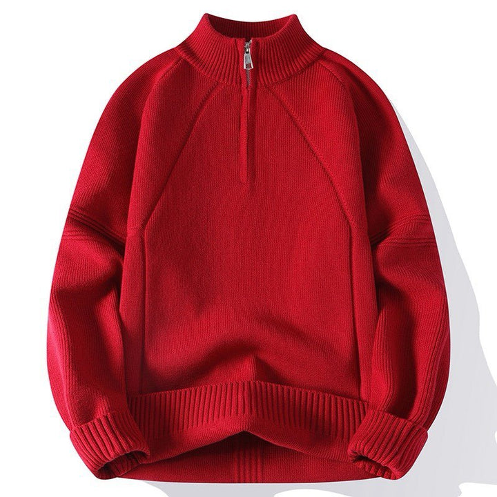 Herren Strickpullover mit hohem Kragen und Reißverschluss Echoarchiv