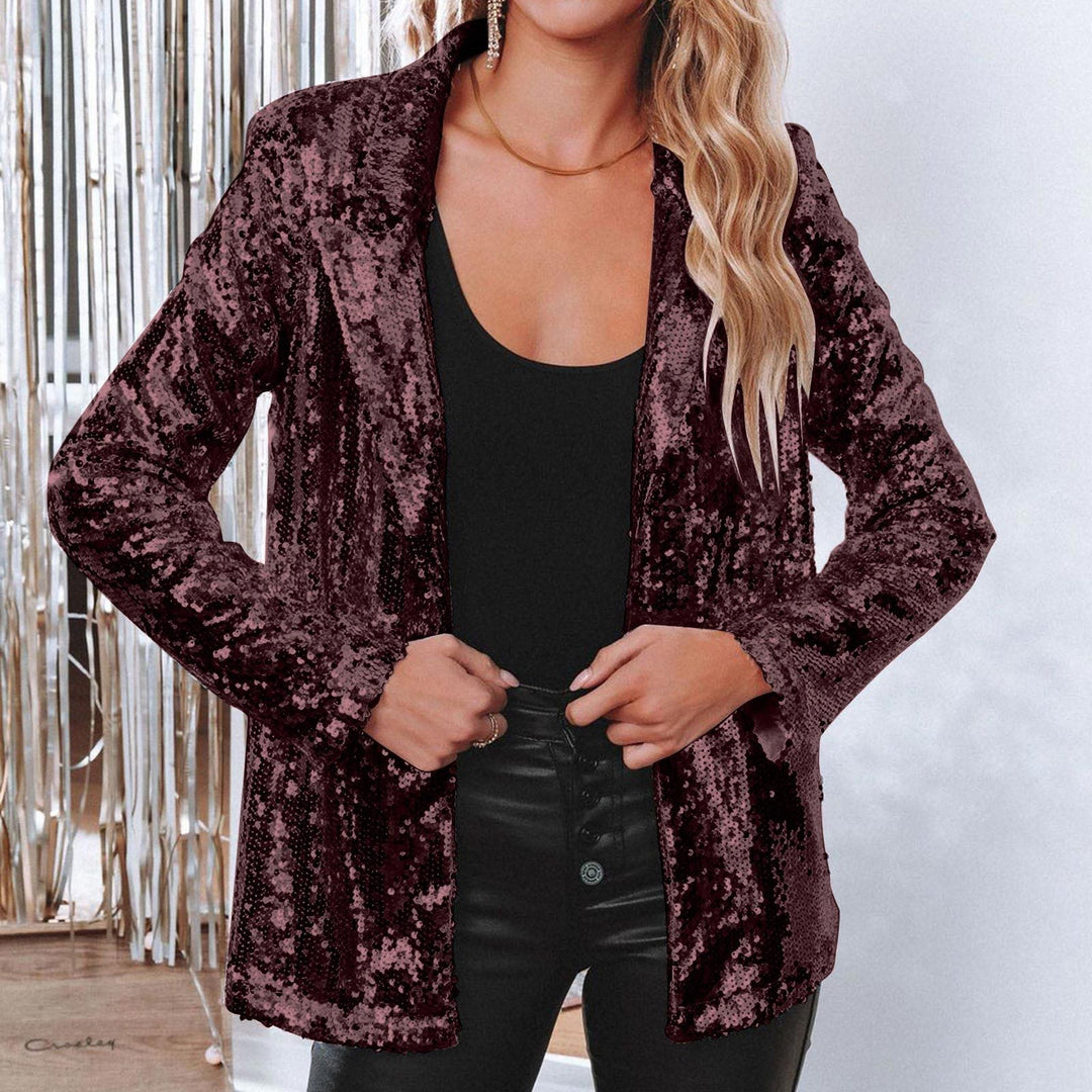 Damen Paillettenjacke mit weitem Schnitt und eleganten Details Echoarchiv