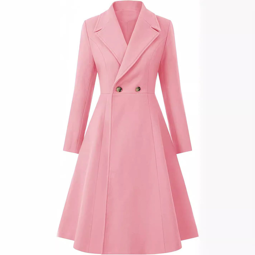 Damen Tailliertes Mantelkleid im A‑Linien‑Tailoring aus Wollmix mit schmaler Taille und ausgestelltem Rock Echoarchiv
