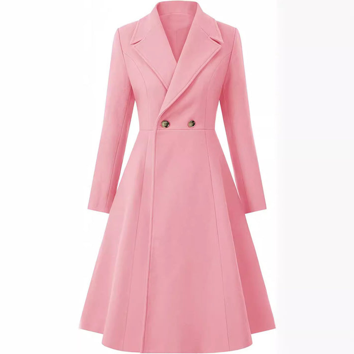 Damen Tailliertes Mantelkleid im A‑Linien‑Tailoring aus Wollmix mit schmaler Taille und ausgestelltem Rock Echoarchiv