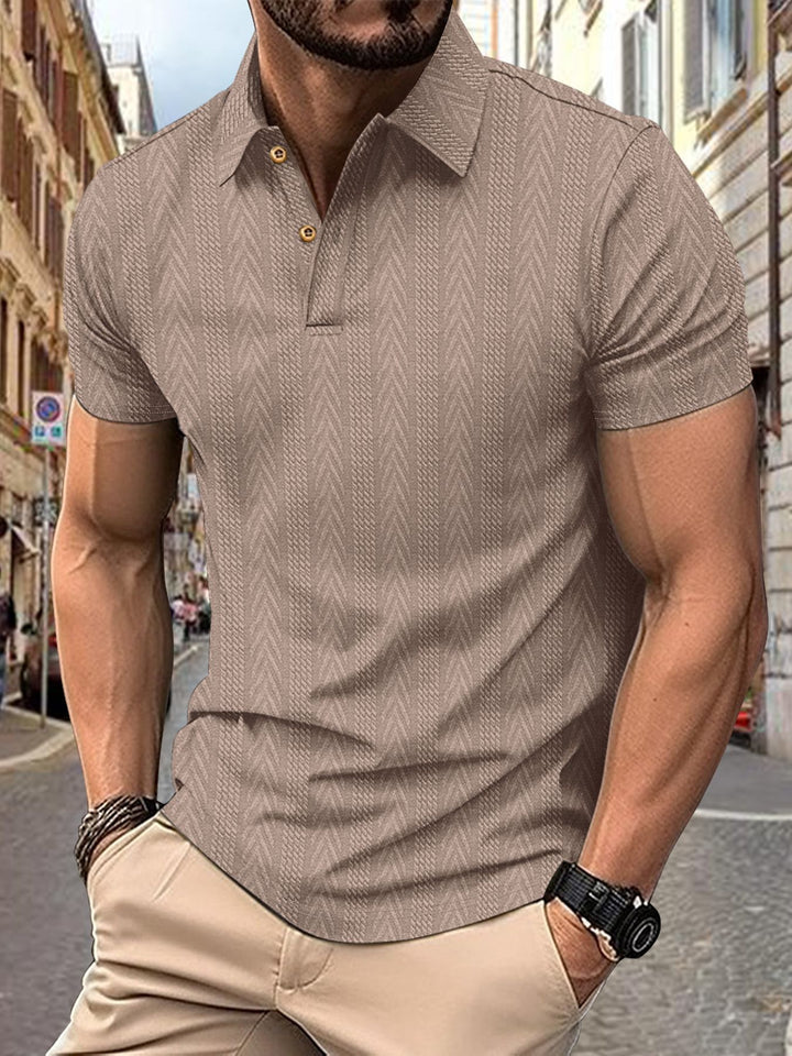 Herren Kurzarm Poloshirt mit strukturiertem Design und eleganter Knopfleiste Echoarchiv