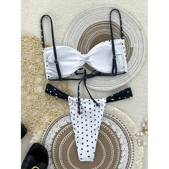 Damen Triangel-Bikini mit elastischen Trägern und Knoten-Detail Echo Archiv