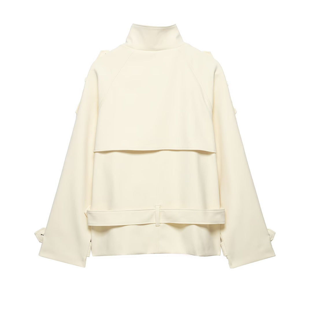 Damen Doppelreihiger Trench‑Cape mit Taillengürtel und Stehkragen Echo Archiv