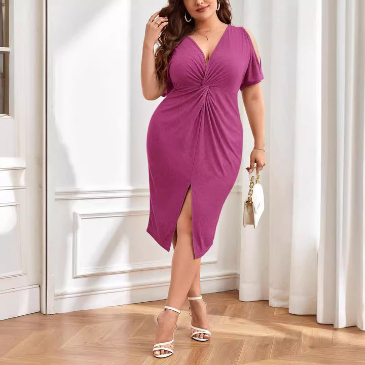 Damen Wickelkleid mit raffiniertem V-Ausschnitt und Trend-Details Echo Archiv