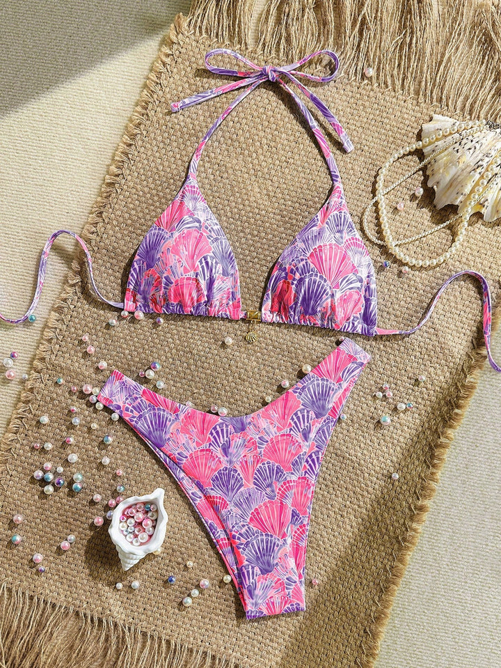 Damen Triangel-Bikini mit floralen Mustern Echo Archiv