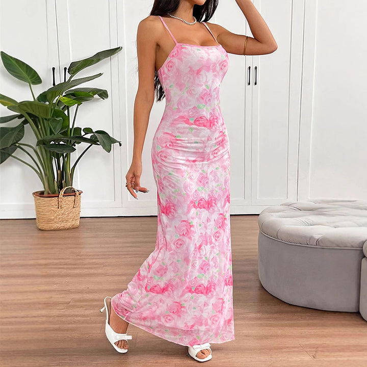 Damen elegantes Blumenmuster Maxikleid Echo Archiv