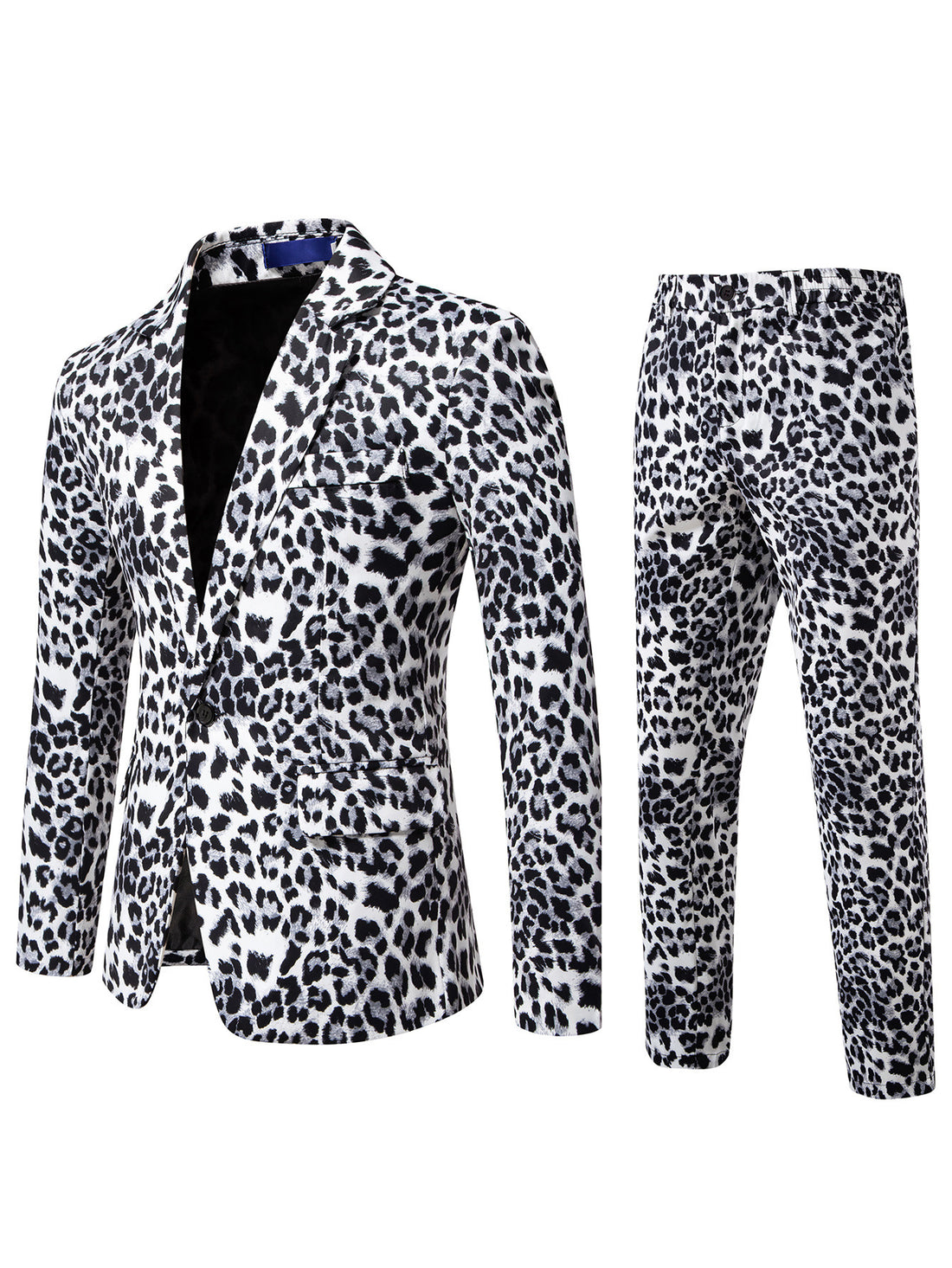 Herren Zweiteiliges Satin-Anzugsset mit grafischem Allover‑Print und schmaler Silhouette Echo Archiv