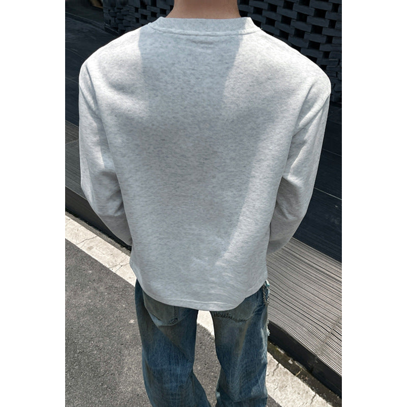 Herren Oversize-Rundhals-Sweatshirt mit überschnittener Schulter und dekorativen Steppnähten Echo Archiv