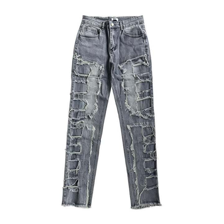 Herren Modische Ripped Jeans mit kreativen Destroyed-Details Echoarchiv