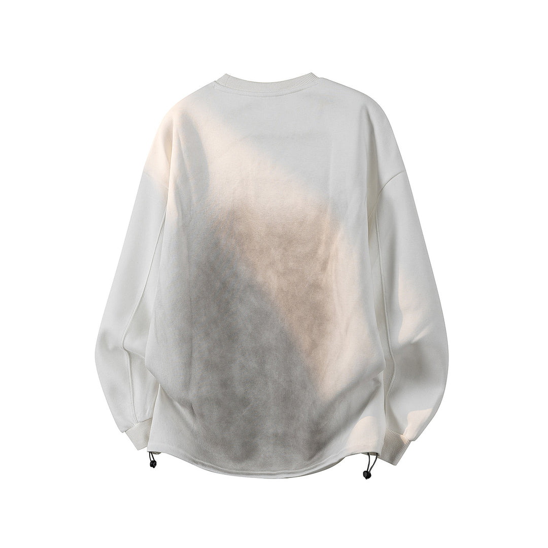 Herren Oversize Sweatshirt mit Allover-Print, Rundhalsausschnitt & Tunnelzugsaum Echoarchiv