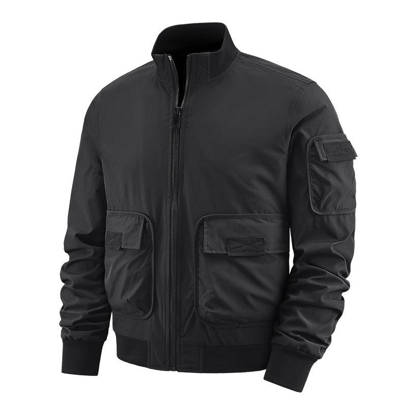Herren leichte Bomberjacke mit vielseitigen Taschen Echoarchiv