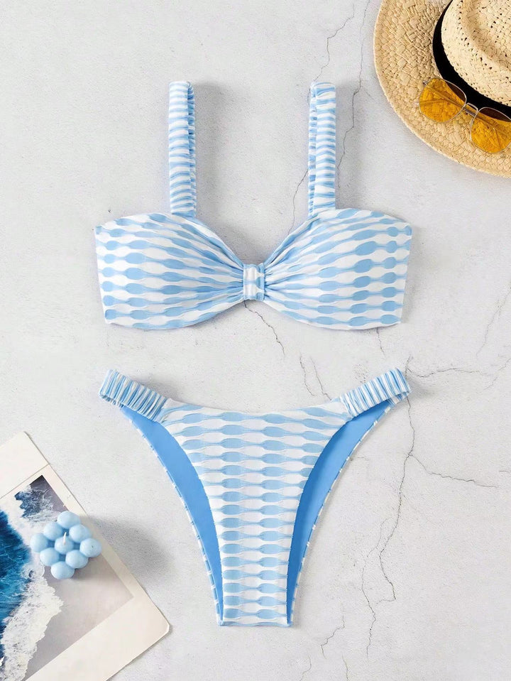 Damen Bandeau-Bikini mit einzigartigem Muster und verstellbaren Trägern Echo Archiv