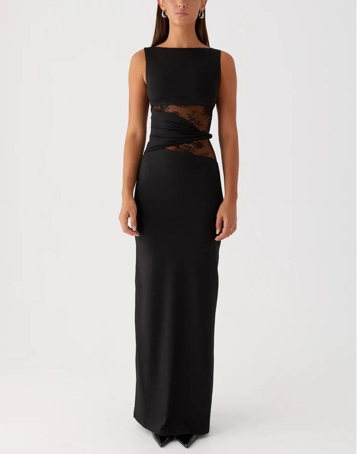 Damen Elegantes Maxikleid mit transparenter Spitze und figurbetontem Schnitt Echo Archiv