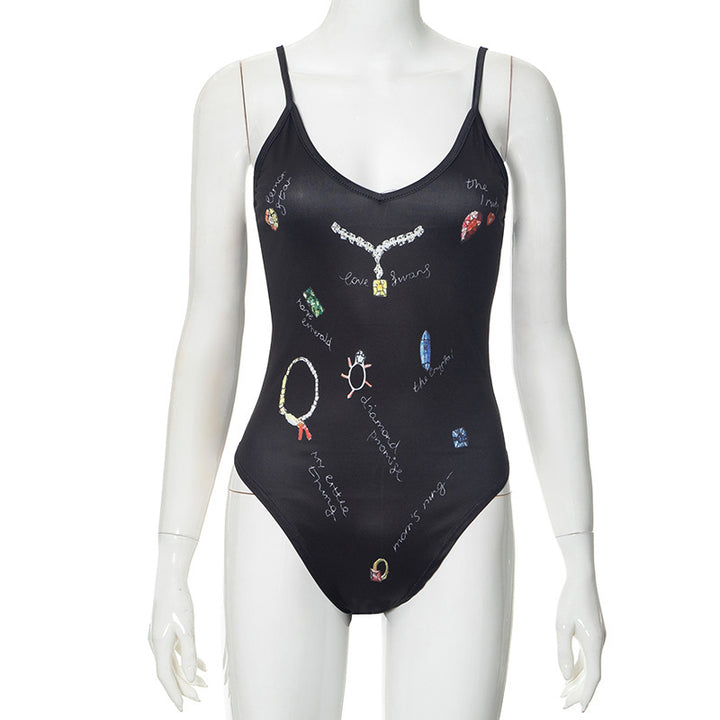 Damen Einteiler Badeanzug mit kreativen Schmuck-Prints Echo Archiv
