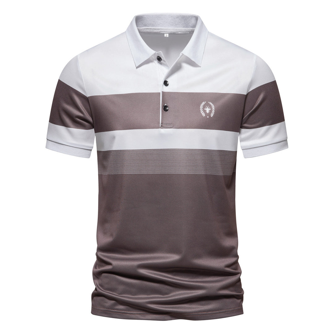 Herren Poloshirt mit modernem Streifenmuster und atmungsaktiven Eigenschaften Echoarchiv