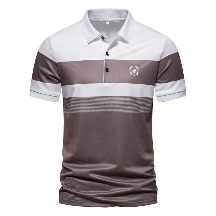 Herren Poloshirt mit modernem Streifenmuster und atmungsaktiven Eigenschaften Echoarchiv