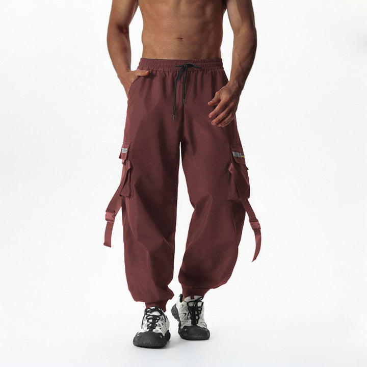 Herren Utility-Cargo-Jogginghose mit Tunnelzug, Beinschnallen & Mehrfachtaschen Echo Archiv