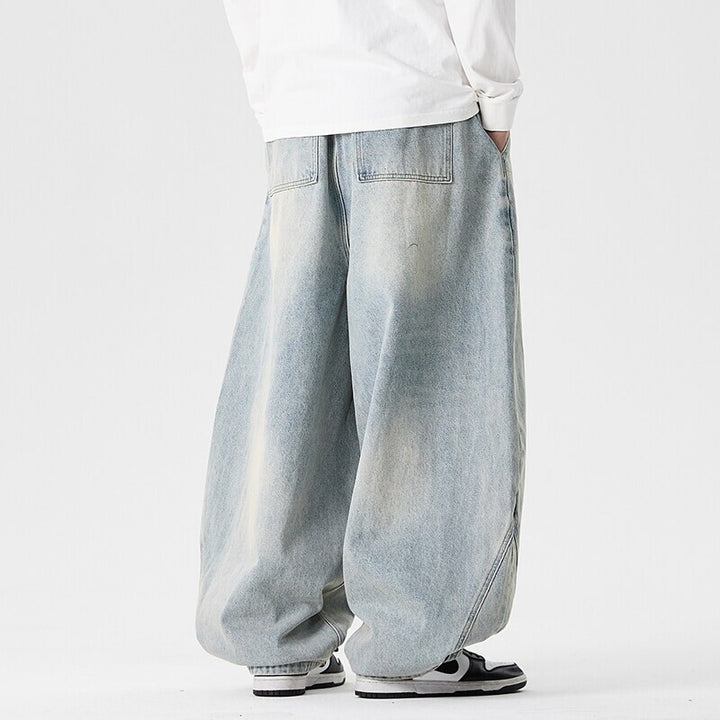 Herren nan extraweite Baggy-Jeans mit tiefem Schritt, relaxed Low-Crotch Schnitt und weitem Saum Echo Archiv