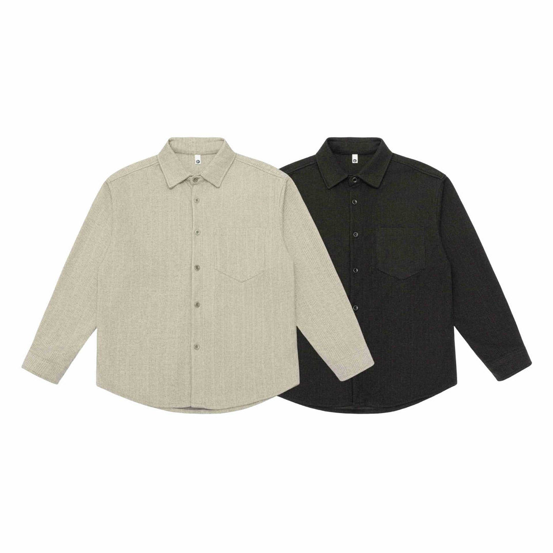 Herren Hemdjacke aus Wollmix mit Kentkragen und Brustpattentasche Echoarchiv