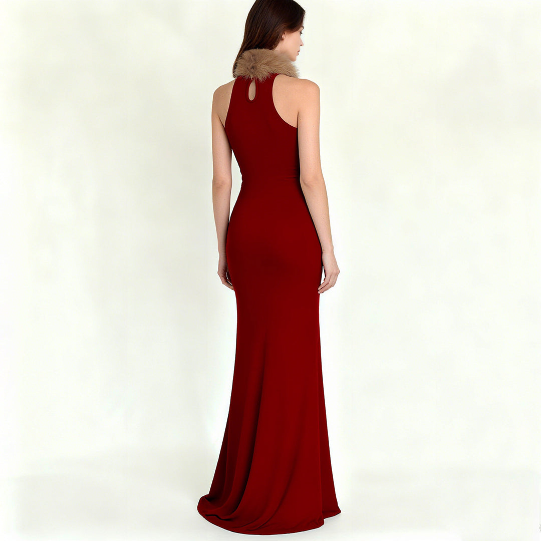 Damen elegantes Oberteil mit abnehmbaren Kunstfellkragen Echo Archiv